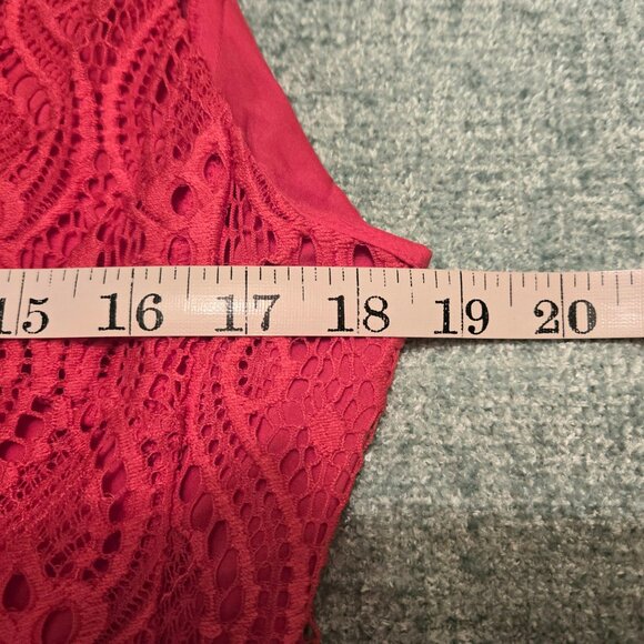 Eva Mendes Embroidered Lace Hot Pink A-Line Dress Sz 10 - Picture 10 of 10